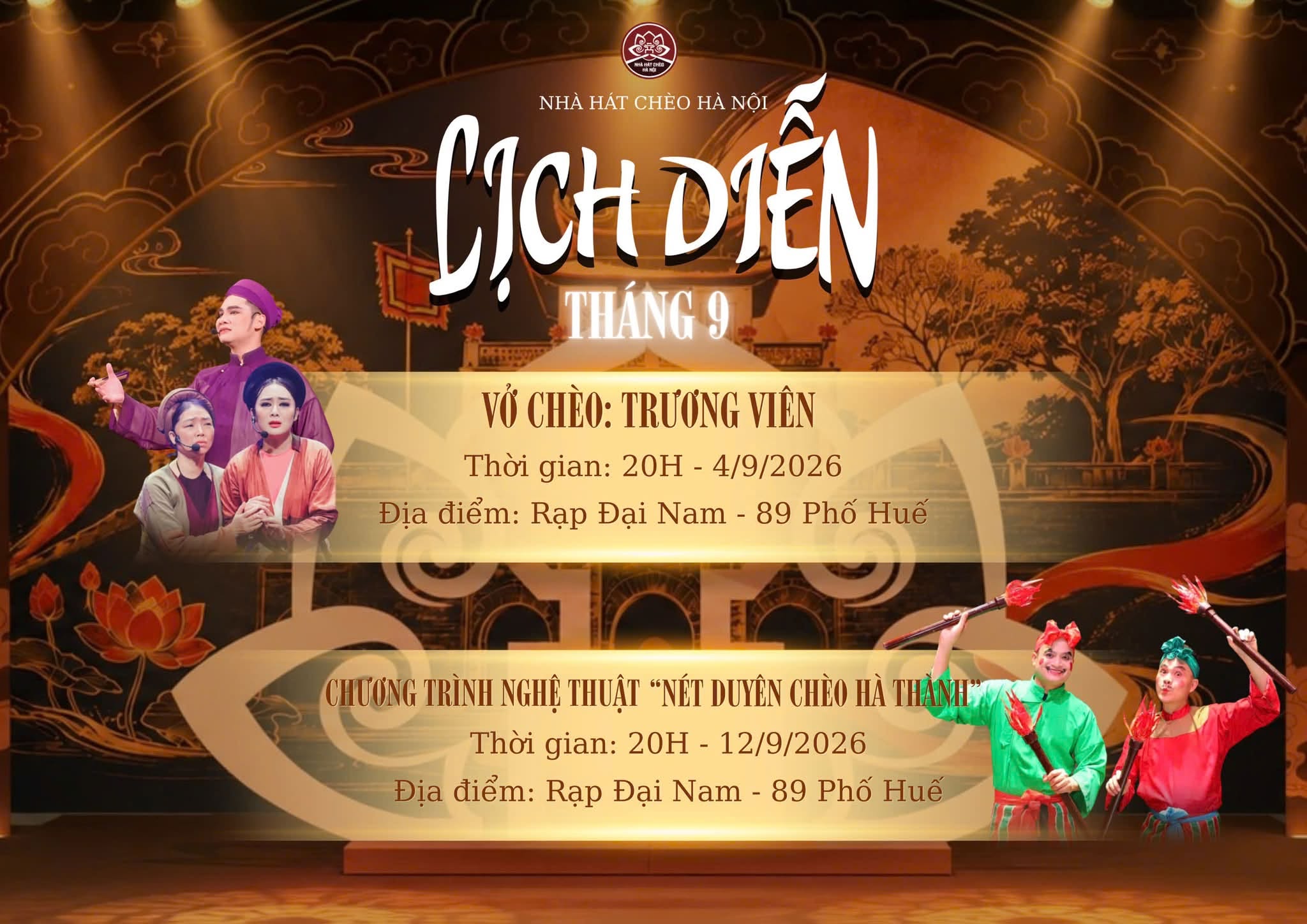Lịch diễn tháng 9 của Nhà hát chèo Hà Nội